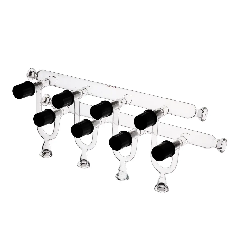 Laboy Glass Double Bank Vacuum Gas Manifold with 15# O-Ring Joints and High Vacuum Valves