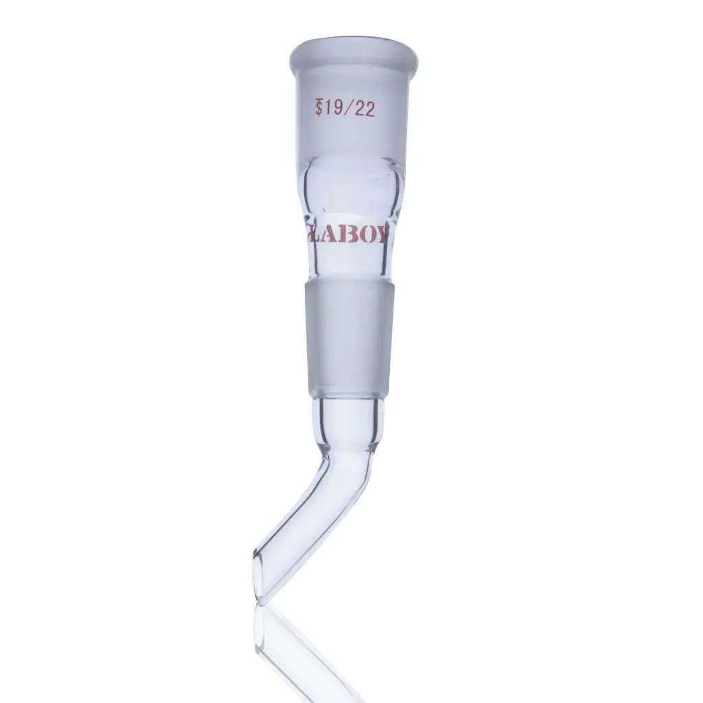Laboy Glass Adapter With Curved Drip Tube and Standard Taper Joint