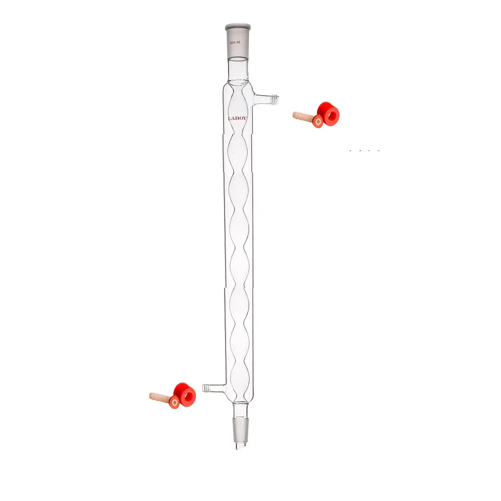 Laboy Glass Allihn Condenser for Efficient Vapor Condensation With Removable Hose Connections