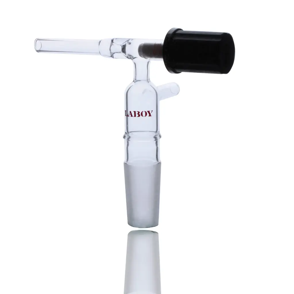 Laboy Glass Chromatography Flow Control Adapter With Rodaviss Joint & High Vacuum Valve
