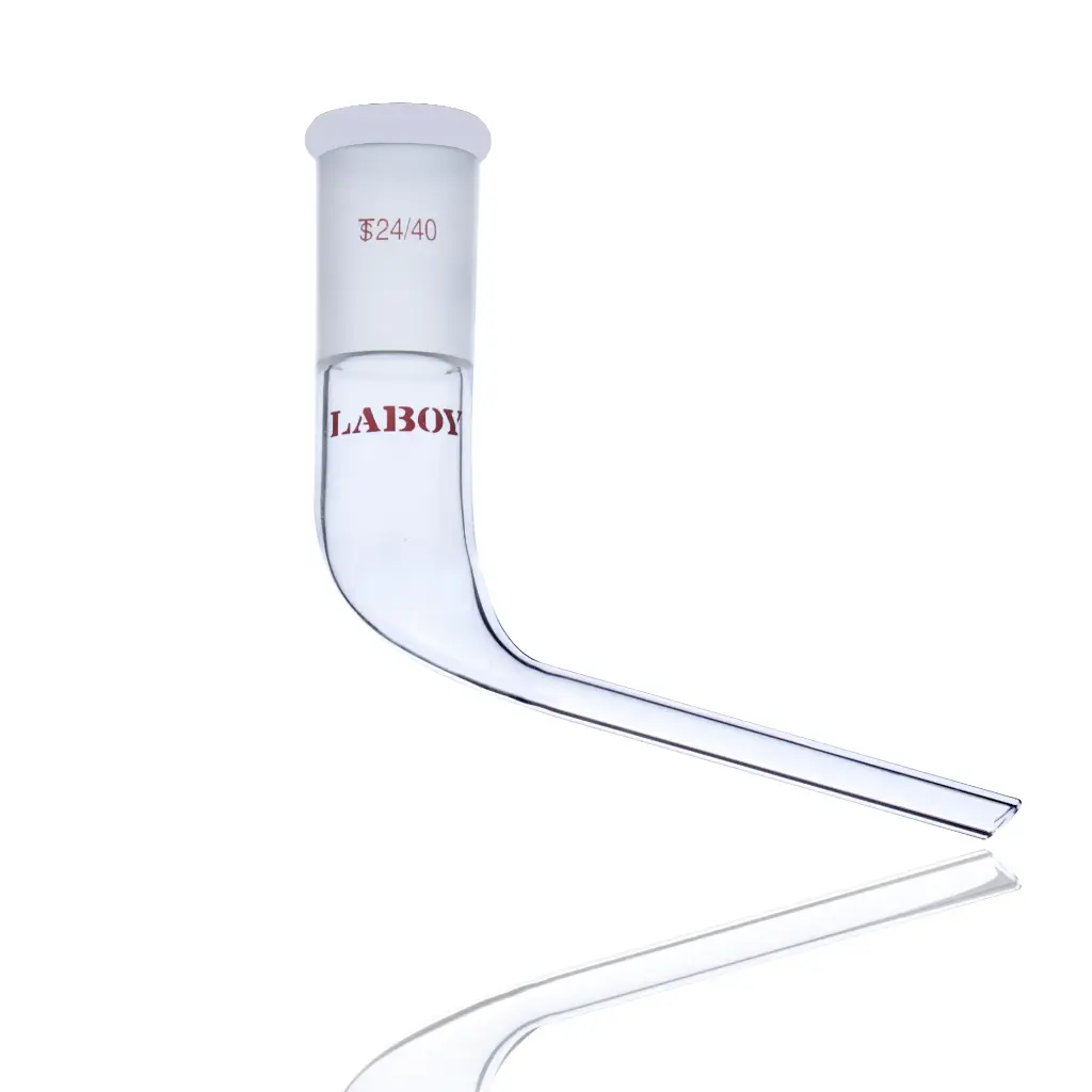 Laboy Glass Distillation Adapter Bent at 105 Degrees Lab Glassware