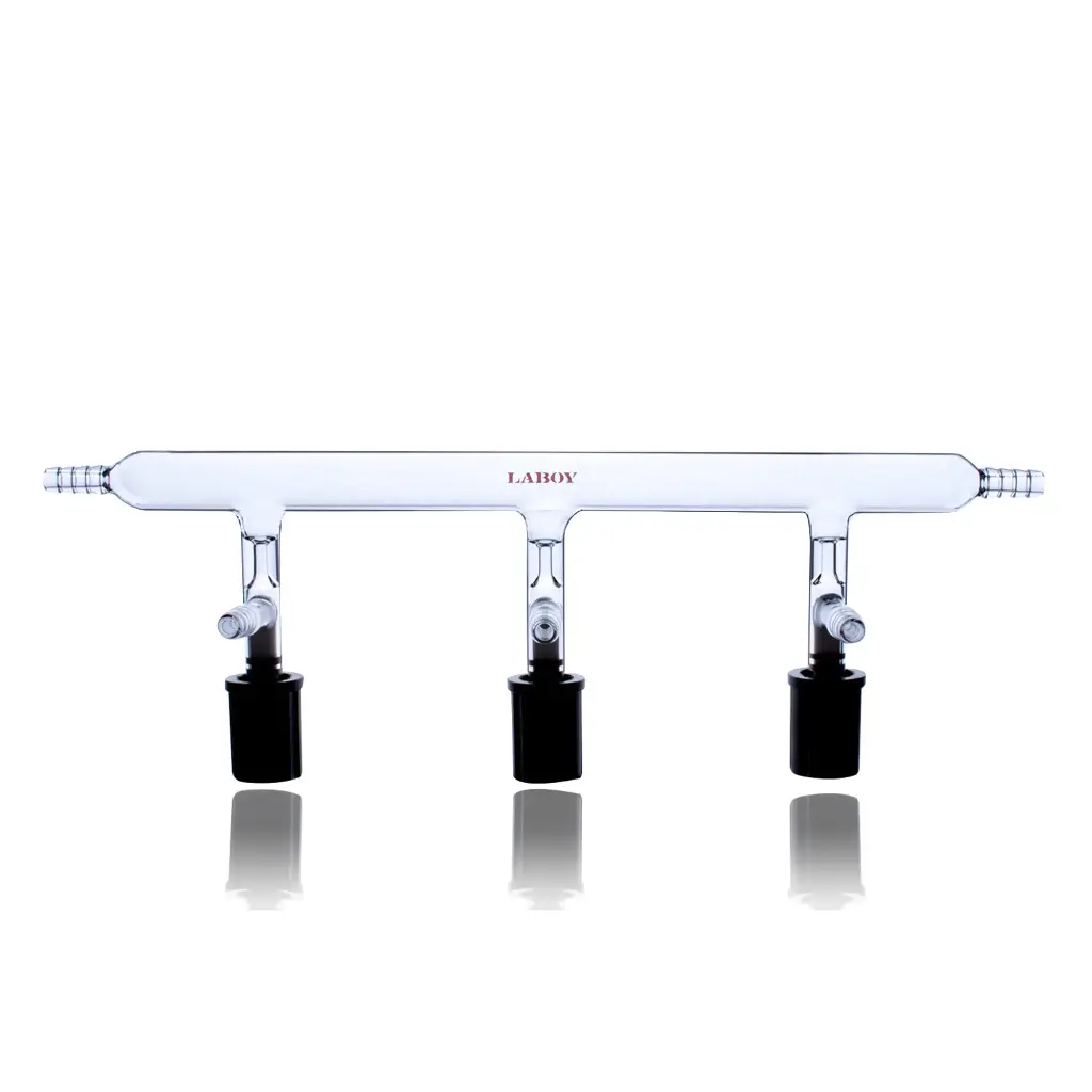 Laboy Glass Laboy Glass Singe Bank Vacuum Maniflod For Schlenk Line Air-Free Chemistry Lab Glassware  Air-Free Chemistry Lab Glassware