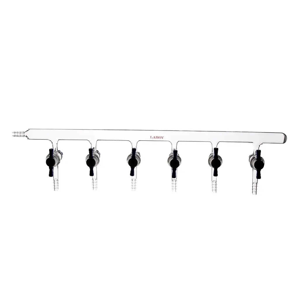 Laboy Glass Laboy Glass Singe Bank Vacuum Manifold For Schlenk Line Air-Free Chemistry Lab Glassware Air-Free Chemistry Lab Glassware