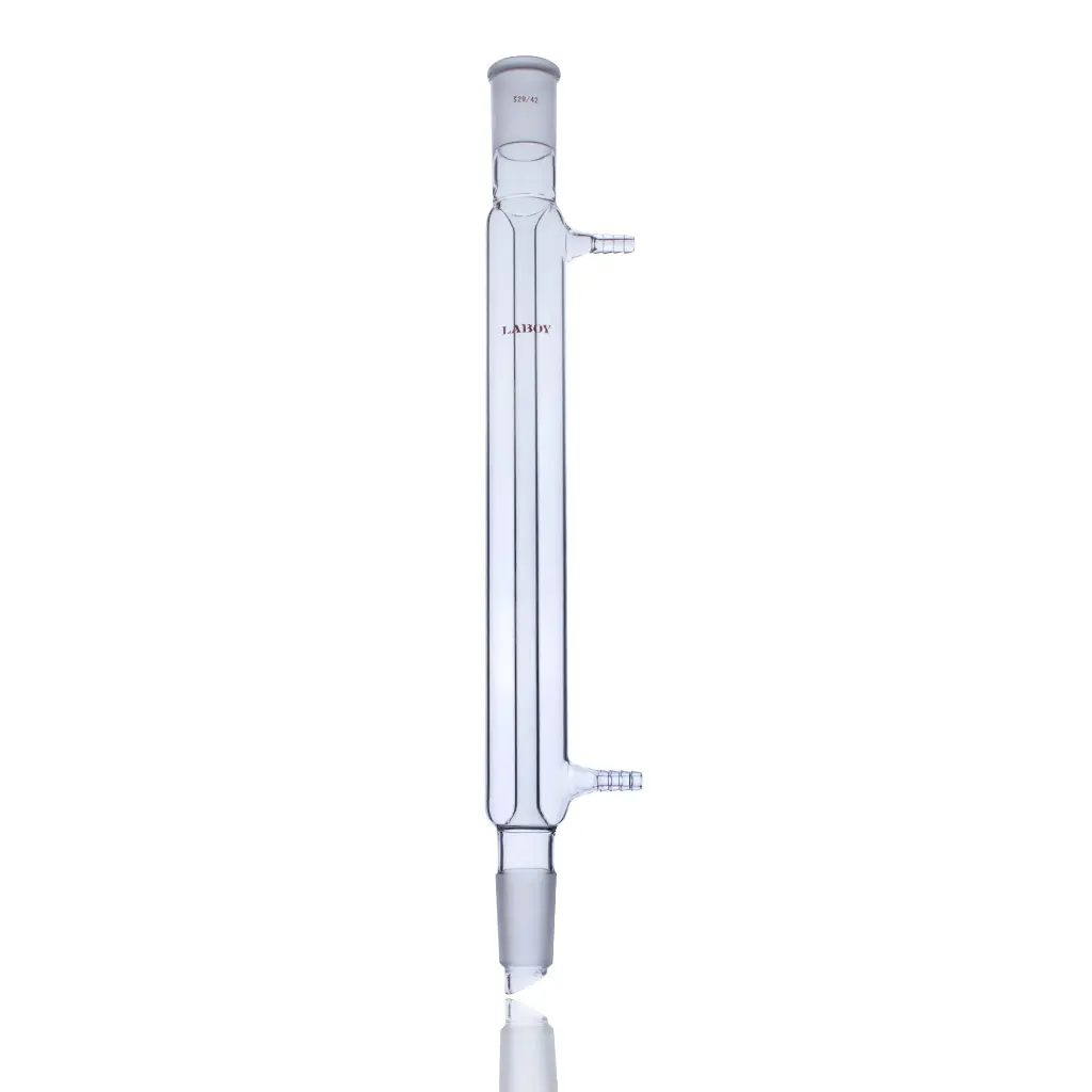 Laboy Glass Liebig Condenser With Removable Hose Connection for Distillation and Reflux