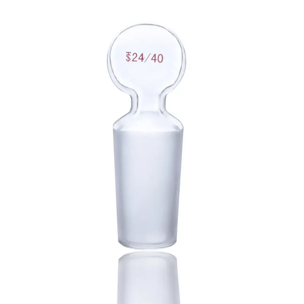 Laboy Glass Penny-Head Hollow Glass Stopper with Closed Bottom