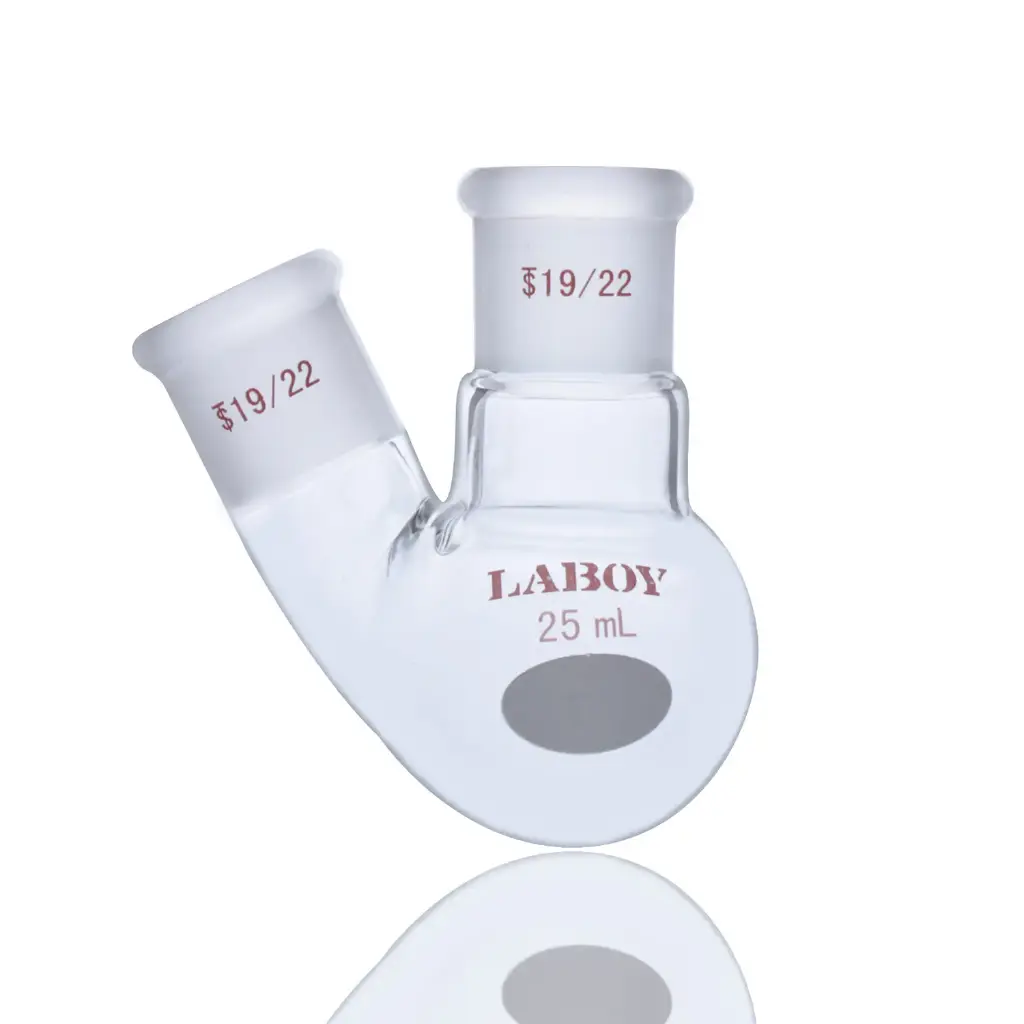Laboy Glass Two-Neck Round Bottom Flask - Versatile and Durable for Organic Chemistry

