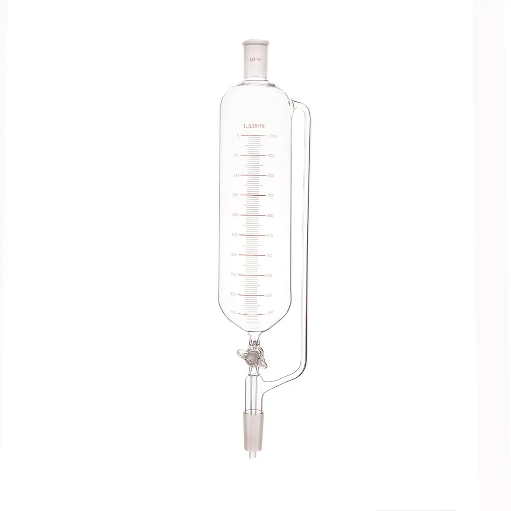 Laboy Pressure Equalizing Funnel with Graduated Cylinder and Glass Stopcock