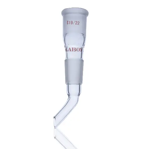 Laboy Glass Adapter With Curved Drip Tube and Standard Taper Joint