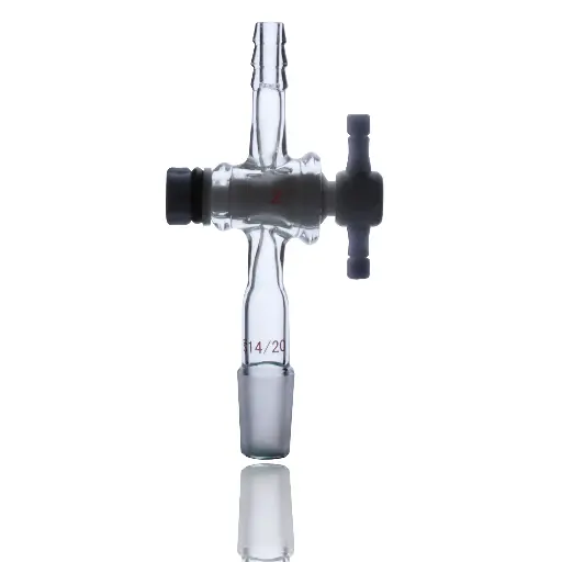 Laboy Glass Vacuum Flow-Control Adapter Straight With PTFE Stopcock