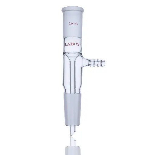 Laboy Glass Vacuum Take-Off Adapter Vertical for Precise Vacuum Distillation in Chemistry Short Stem