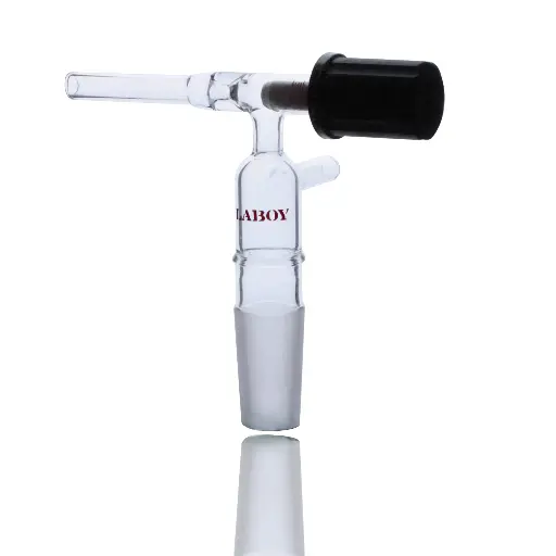 Laboy Glass Chromatography Flow Control Adapter With Rodaviss Joint & High Vacuum Valve