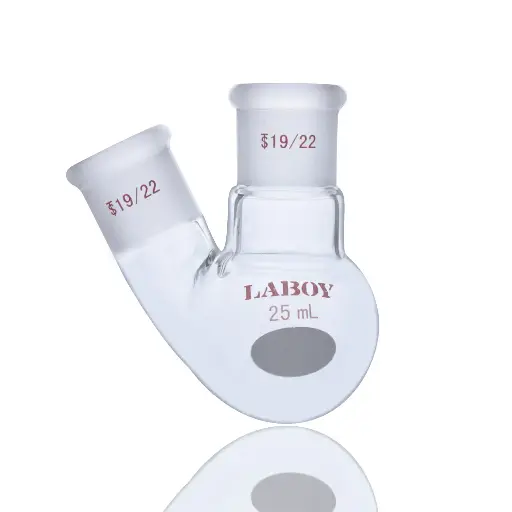 Laboy Glass Two-Neck Round Bottom Flask - Versatile and Durable for Organic Chemistry

