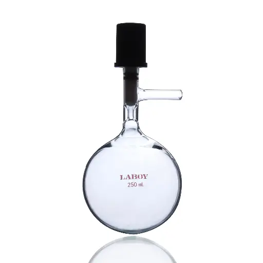 Laboy Glass Schlenk Flask with High Vacuum Valve - Air-Sensitive Chemistry