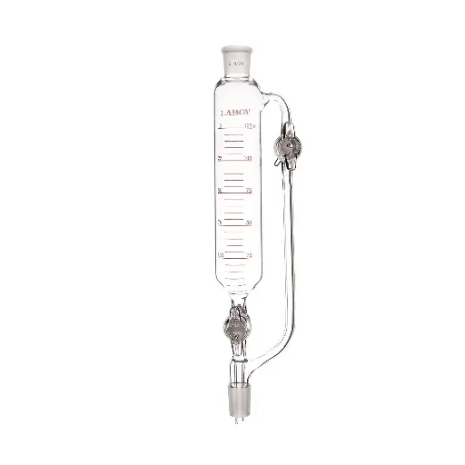 Laboy Pressure Equalizing Funnel with Dual Glass Stopcocks and Graduated Cylinde