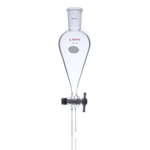 Laboy Glass Separatory  Funnel With One Joint At Top And PTFE Stopcock