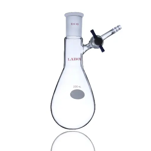 Laboy Glass Schlenk Flask Kjeldahl Shape with PTFE Stopcock - Ideal for Air-Sensitive Chemistry
