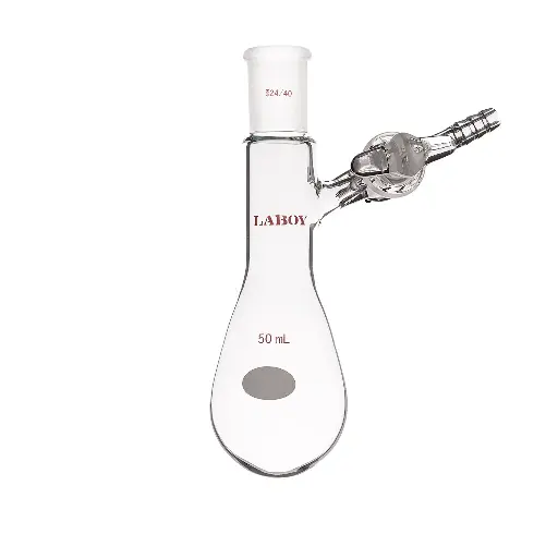 Laboy Glass Flask, Modified Schlenk Tube With Glass Stopcock