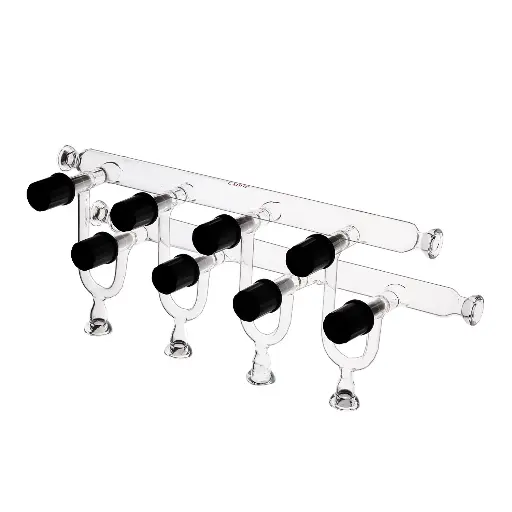 [HMM0131] Laboy Glass Double Bank Vacuum Gas Manifold with 15# O-Ring Joints and High Vacuum Valves