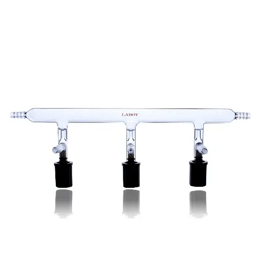 Laboy Glass Laboy Glass Singe Bank Vacuum Maniflod For Schlenk Line Air-Free Chemistry Lab Glassware  Air-Free Chemistry Lab Glassware