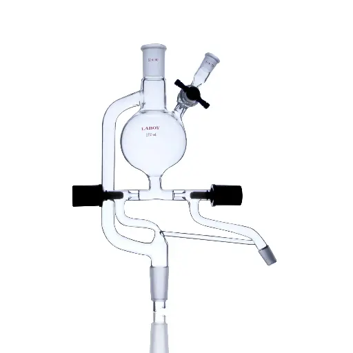 Laboy Glass Solvent Still Head Lab Glassware for Solvent Distillation and Chemical Applications.